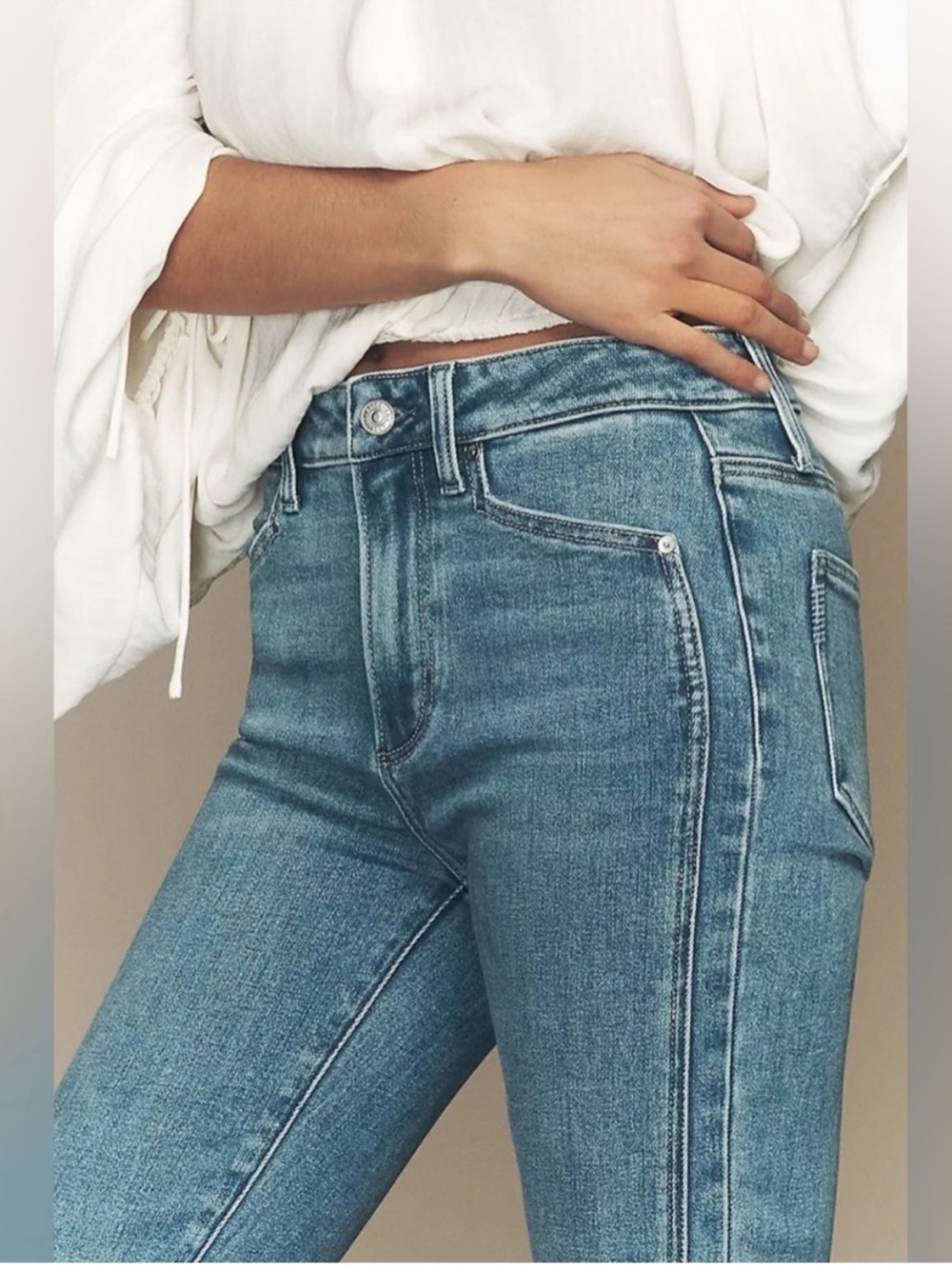 $298 NWT Paige Laurel Canyon bootcut Jeans W/ Vent in Fontessa - Picture 4 of 9